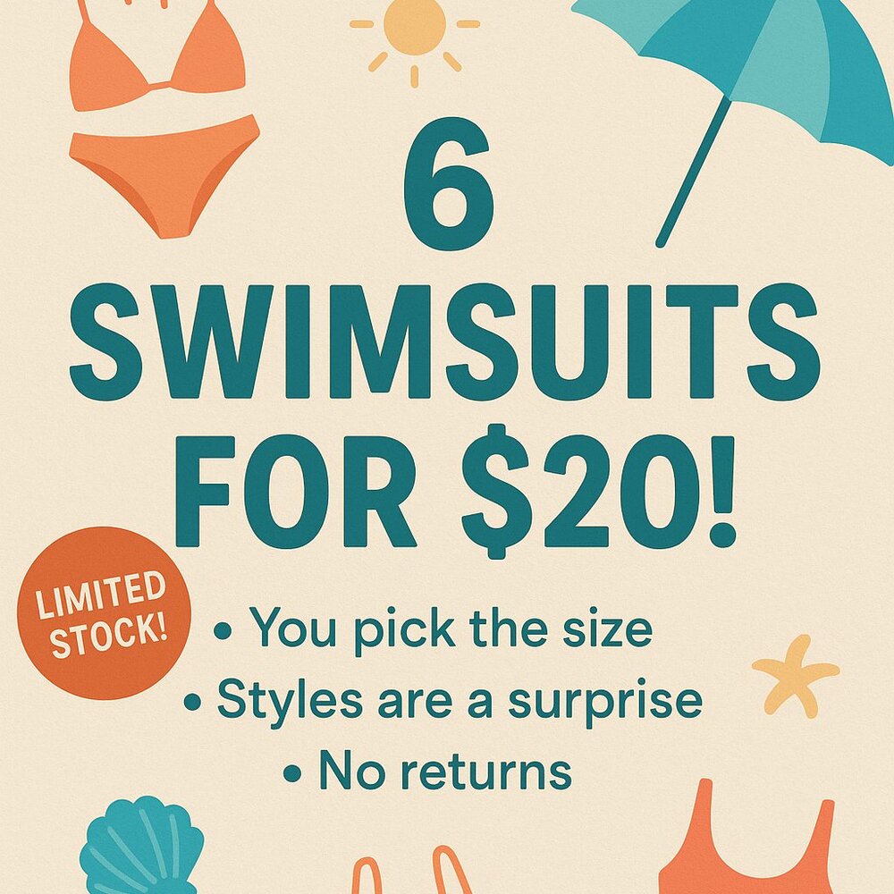 Mystery Box that includes at least 5 NEW adorable Bikinis!!